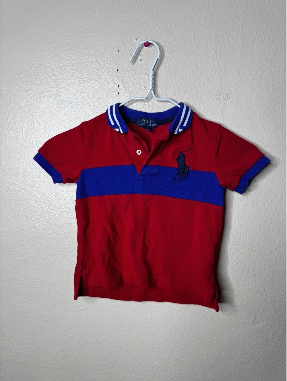 Polo Ralph Lauren Boys Big Pony Polo Shirt Red Blue Stripe  2T Class Of 67